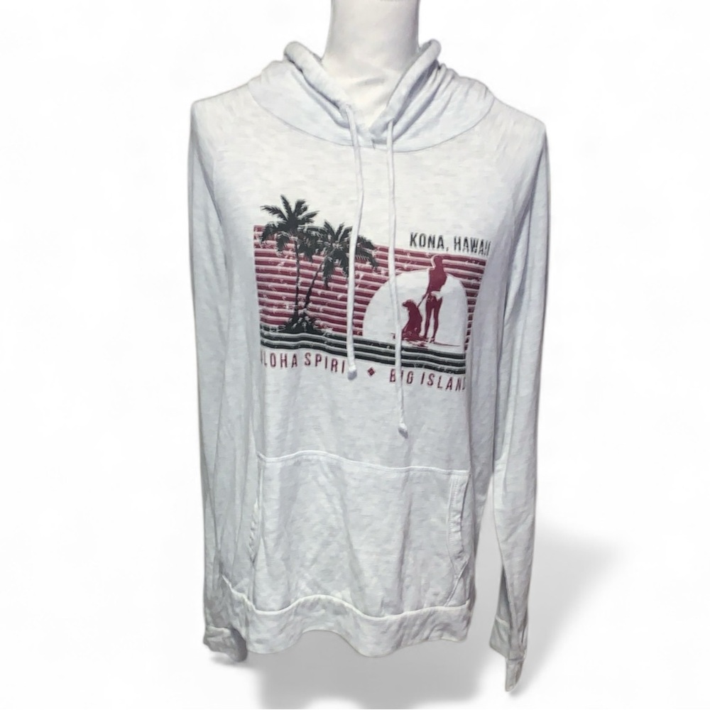 Ever Hottie Gray Kona Hawaii Graphic Hoodie Kangaroo Pocket